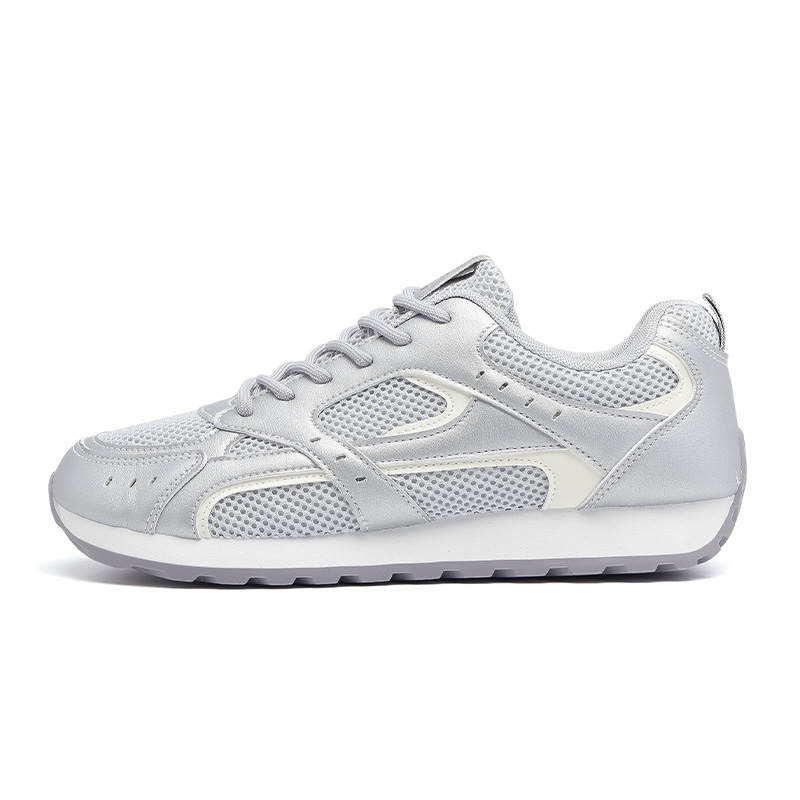 RENBEN Synthetic Leather, Textile Breathable And Lightweight Low top Casual Shoes Men's Silver
