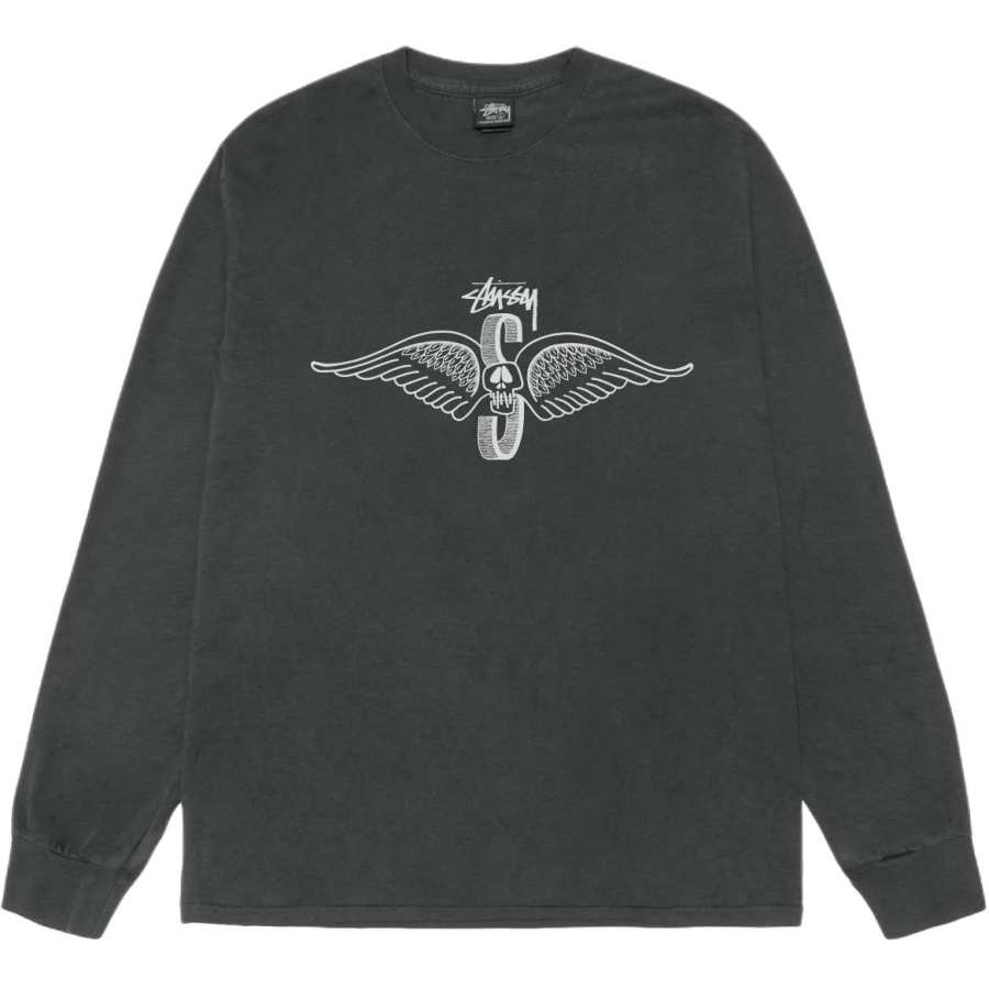 Stussy Skull Wings Long Sleeve Tee Pigment Dyed
