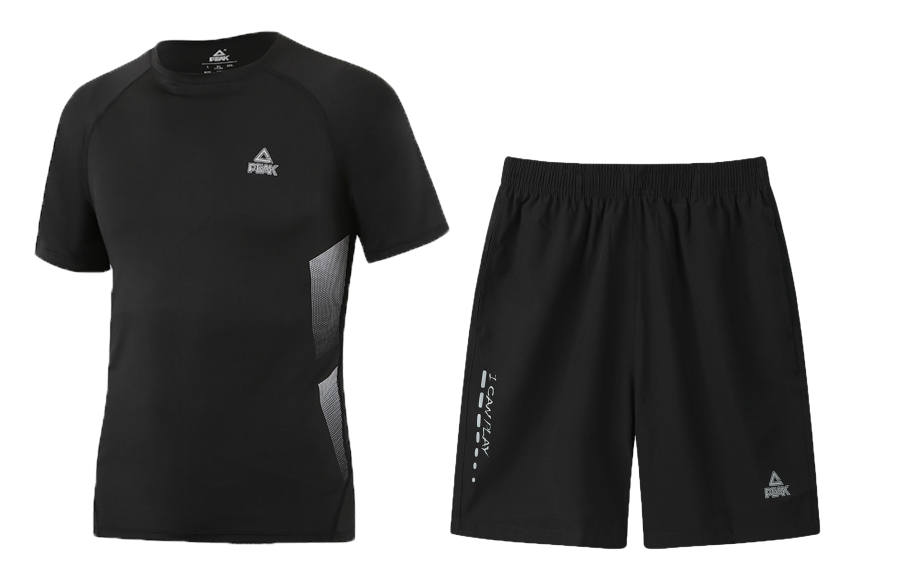 PEAK Casual Sportswear Unisex 2 Piece Set Black