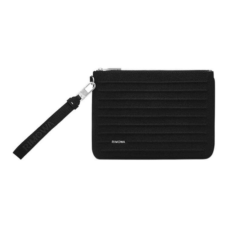 RIMOWA Never Still Canvas With Full Grain Leather Clutch Unisex Black