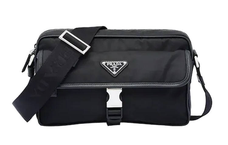 PRADA Saffiano Leather Shoulder Bag, Crossbody Bag Men's Black