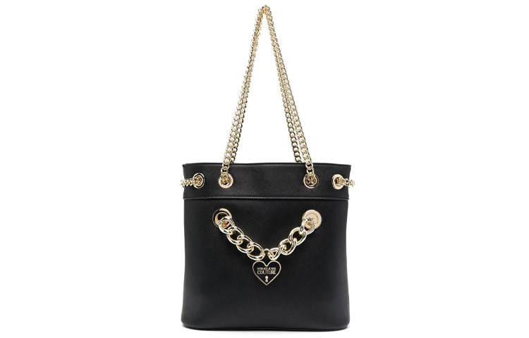 VERSACE JEANS COUTURE Polyester Handbag, Shoulder Bag Women's Black