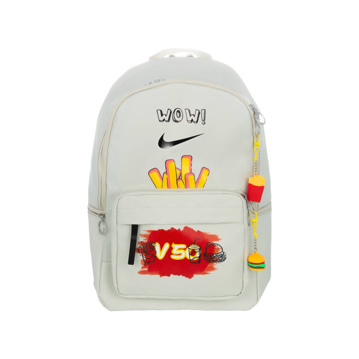 Nike Nike Fabric 618 Manufacturing, Hand Drawn Graffiti Students Office Worker Backpack Unisex Orange Red Rose Red