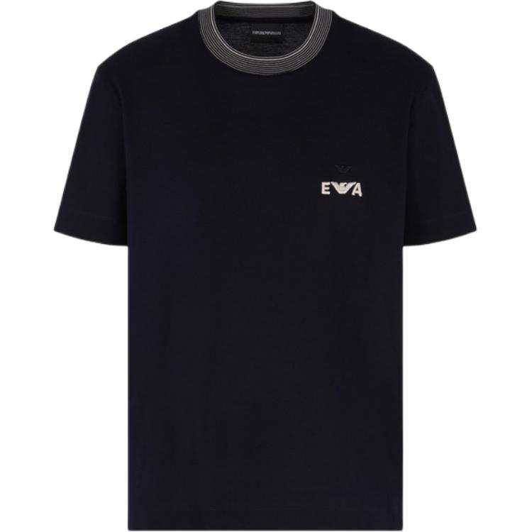 EMPORIO ARMANI Logo Embroidered Crewneck T Shirt