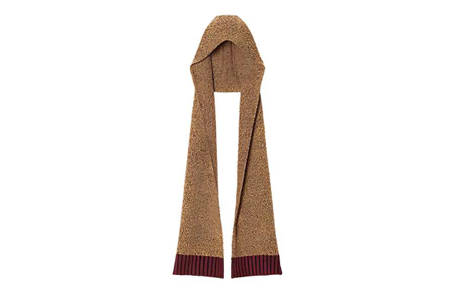 UNIQLO Acrylic Polyamide Polyester Sheep Wool Knit Scarves Unisex Brown