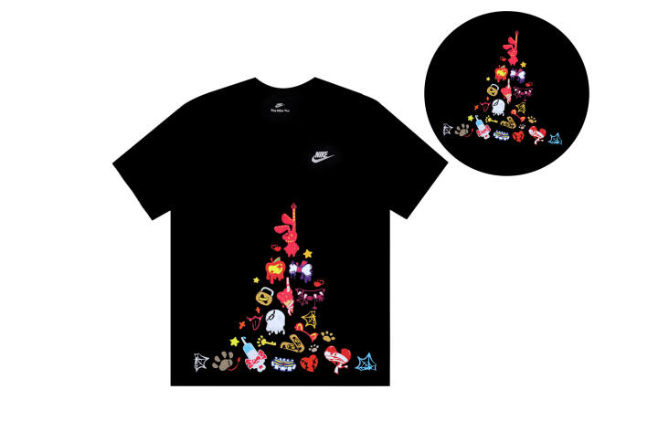 Nike Nike T Shirts Unisex Black Animal Graffiti Crew Neck Moderate Straight Fit