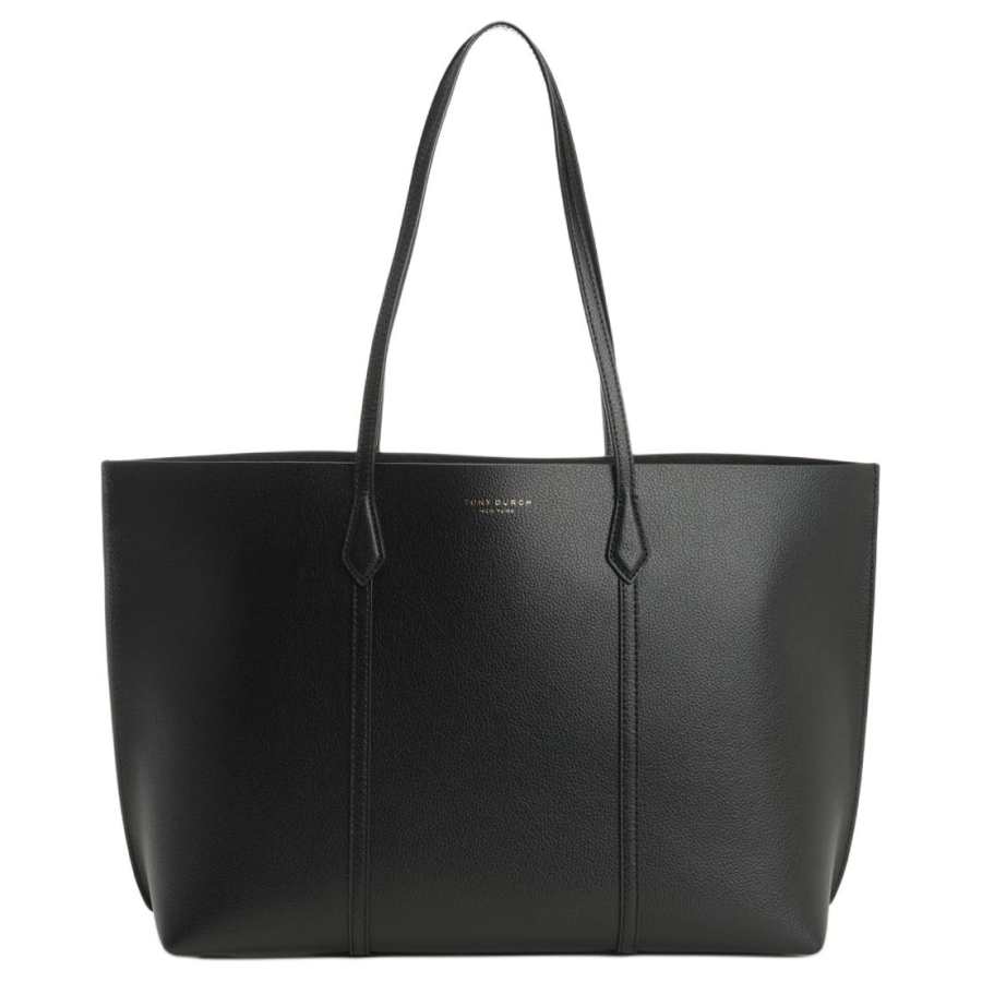 TORY BURCH Perry Leather Tote Bag, Shoulder Bag Large Women's Black