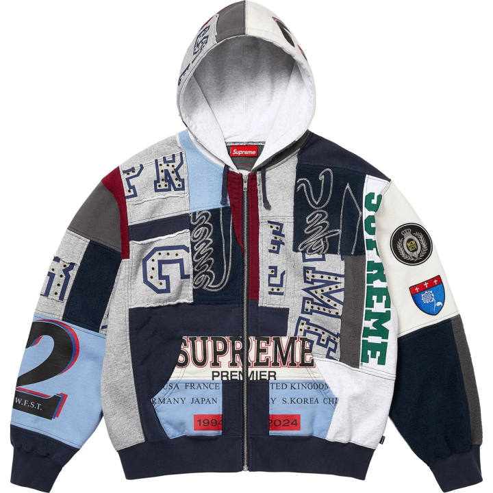 Supreme Supreme Patchwork zip-up hoodie