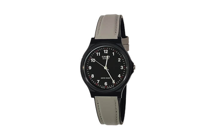 CASIO CASIO Custom Collection Quartz Movement Genuine Leather Strap Watch Men's Watches Black Dial