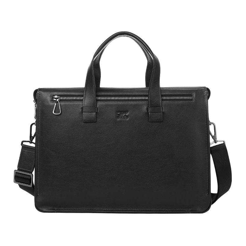 SEPTWOLVES SEPTWOLVES Top Grain Cow Leather Briefcase Men's Black