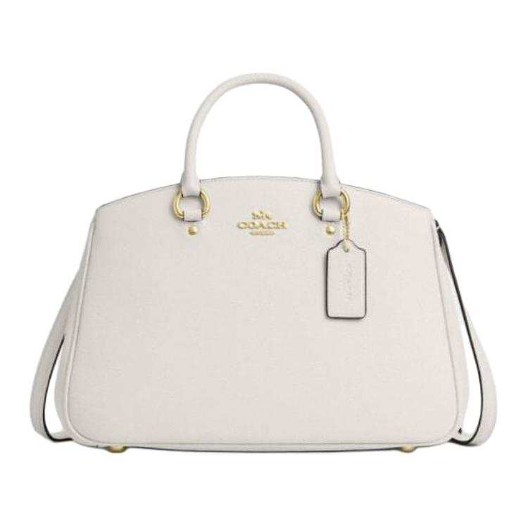 COACH Pebbled Leather Shoulder Bag, Crossbody Bag, Handbag Large Women's Chalk