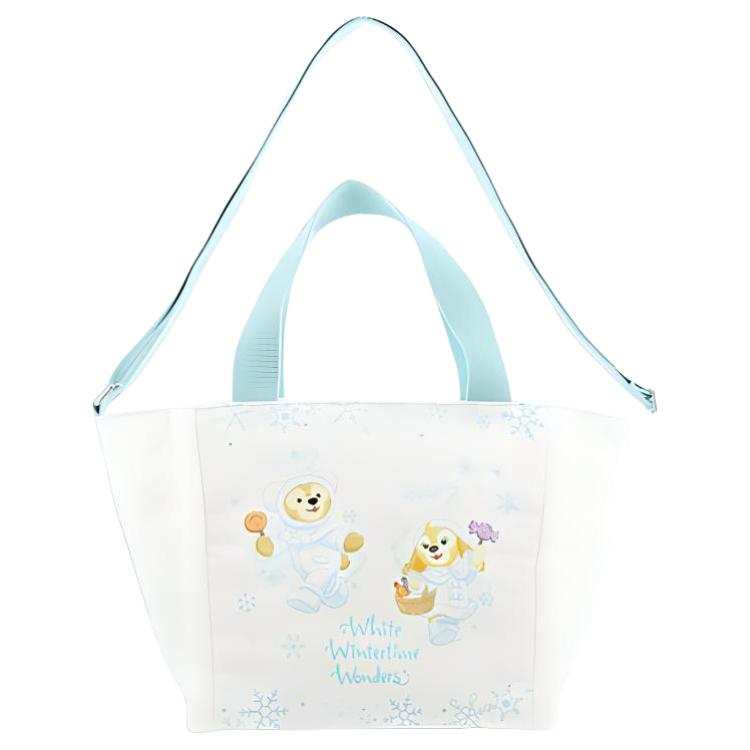 Disney Duffy And Friends Polyester Tote Bag, Shopping Bag, Shoulder Bag, Handbag Unisex White