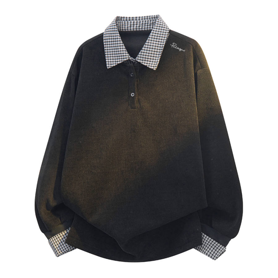 PAL ONGACO Sweatshirts Unisex Lapel Moderate Mock Two Piece