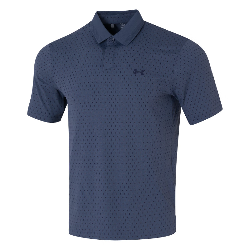 Under Armour Polo Shirts Men's Blue Lapel Moderate Straight Fit