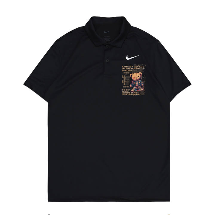 Nike Nike Dri Fit Polo Shirts Unisex Black Polo Collar Thin Straight Fit