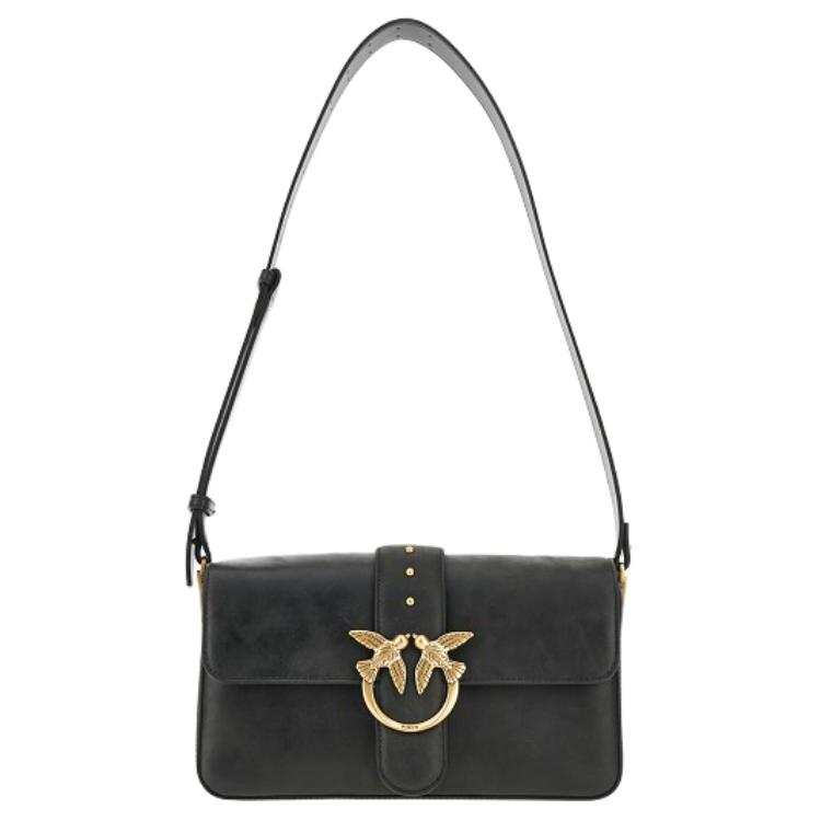 PINKO Leather Shoulder Bag Women's Black