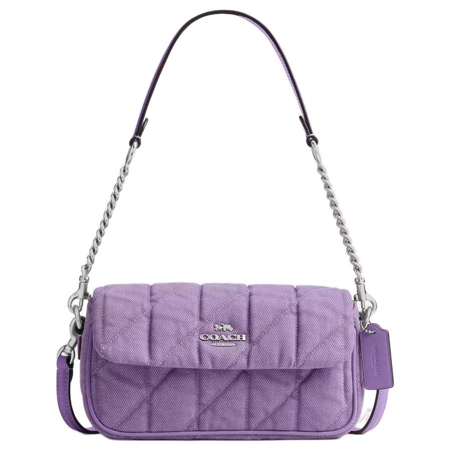COACH Hailey Denim Crossbody Bag, Shoulder Bag Small Women's Purple