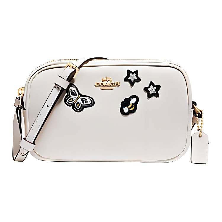COACH Calfskin Shoulder Bag, Crossbody Bag Small Women's White