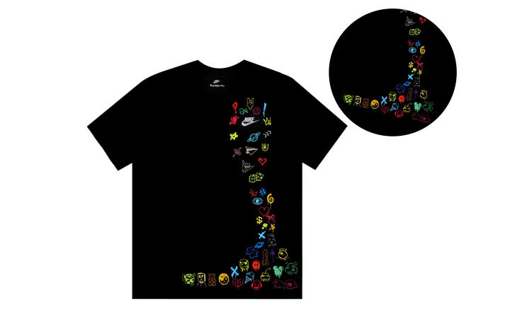 Nike Nike T Shirts Unisex Black Dreamy Graffiti Crew Neck Moderate Straight Fit