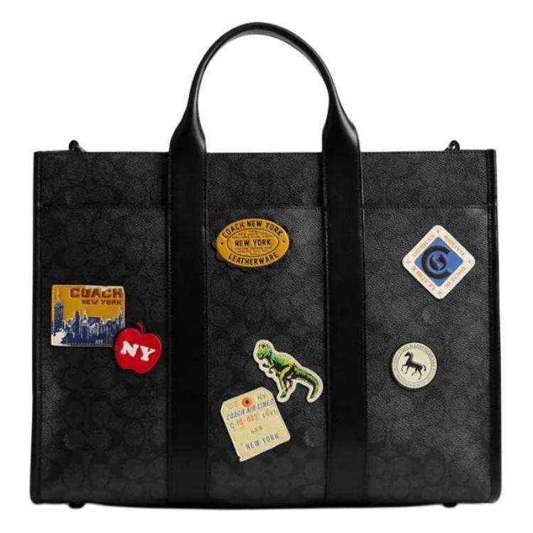 COACH Wesley Artificial Leather Tote Bag, Shopping Bag, Shoulder Bag, Crossbody Bag, Handbag Large Women's
