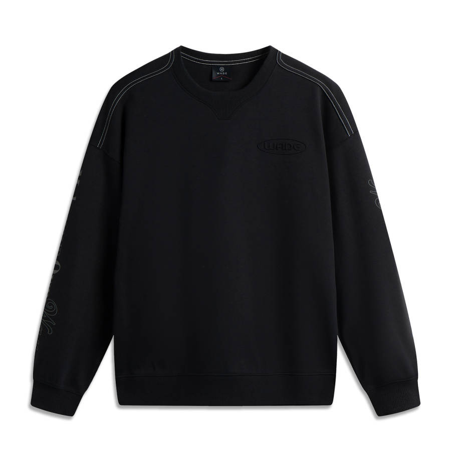 Li-Ning Li Ning Sweatshirts Men's Black Crew Neck Moderate Regular