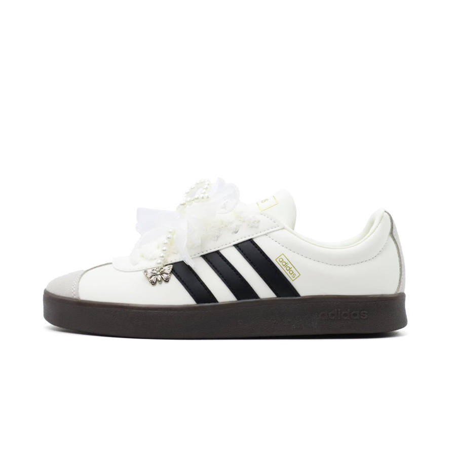 Adidas Adidas VL COURT 2.0 Slip Resistant Abrasion Resistant Low top Skateboard Shoes Women's Black White