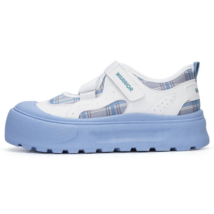WARRIOR Synthetic Leather Height Increasing Height Increasing Low top Casual Shoes Women's White Blue