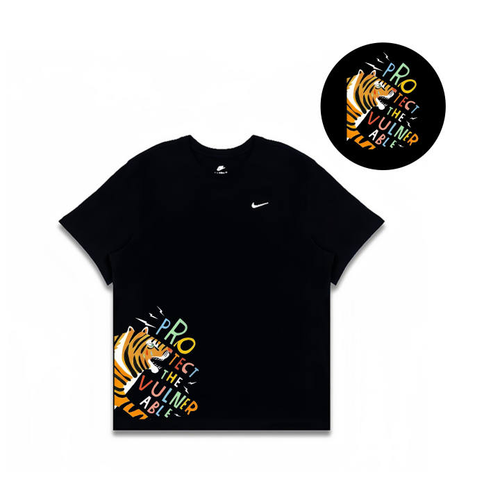Nike Nike T Shirts Men's Black Crew Neck Moderate Straight Fit
