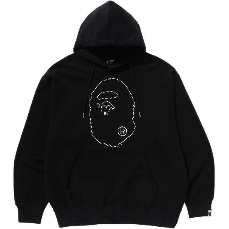 A BATHING APE Bape Studded Ape Head Relaxed Fit Pullover Hoodie