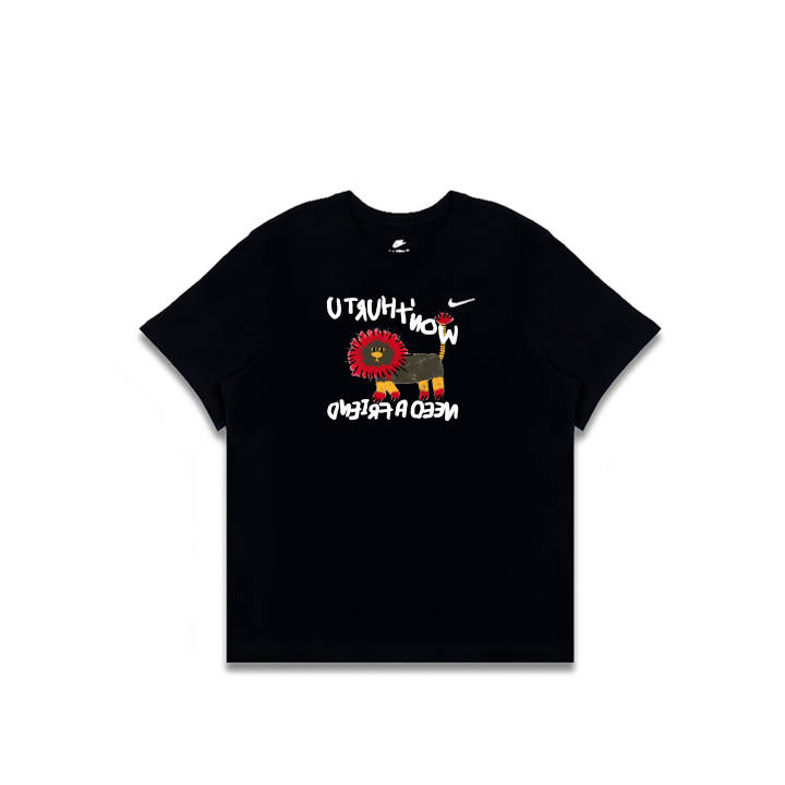 Nike Nike T Shirts Men's Black Crew Neck Moderate Straight Fit
