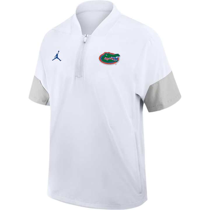 Jordan Jordan Florida Sideline Coach Men's Jordan Brand College 1/2-Zip Short-Sleeve Hooded Jacket
