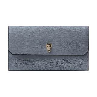 Valextra Brera Cow Leather Wallet Women's Smoke Gray Blue