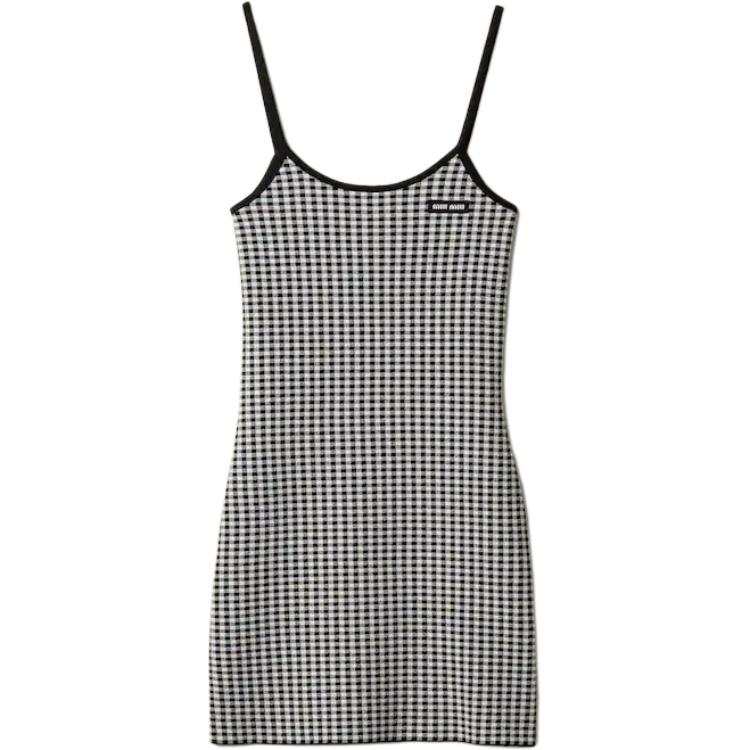 MIU MIU Slip Dress Women's Black White