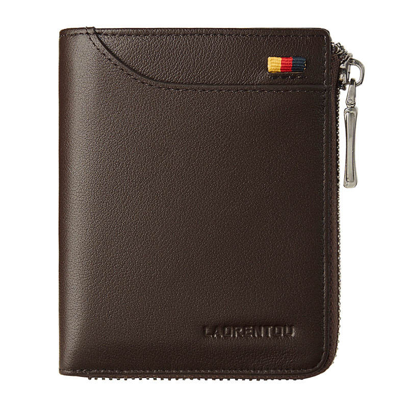 LAORENTOU Top Grain Cow Leather Wallet Regular Men's Black/Coffee