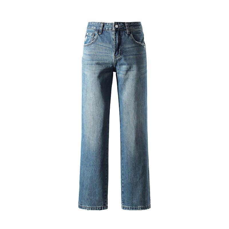 GTRG Jeans Unisex Blue Moderate Straight Fit Pants