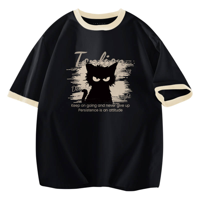 Tonlion T Shirts Unisex Crew Neck Thin Heavyweight