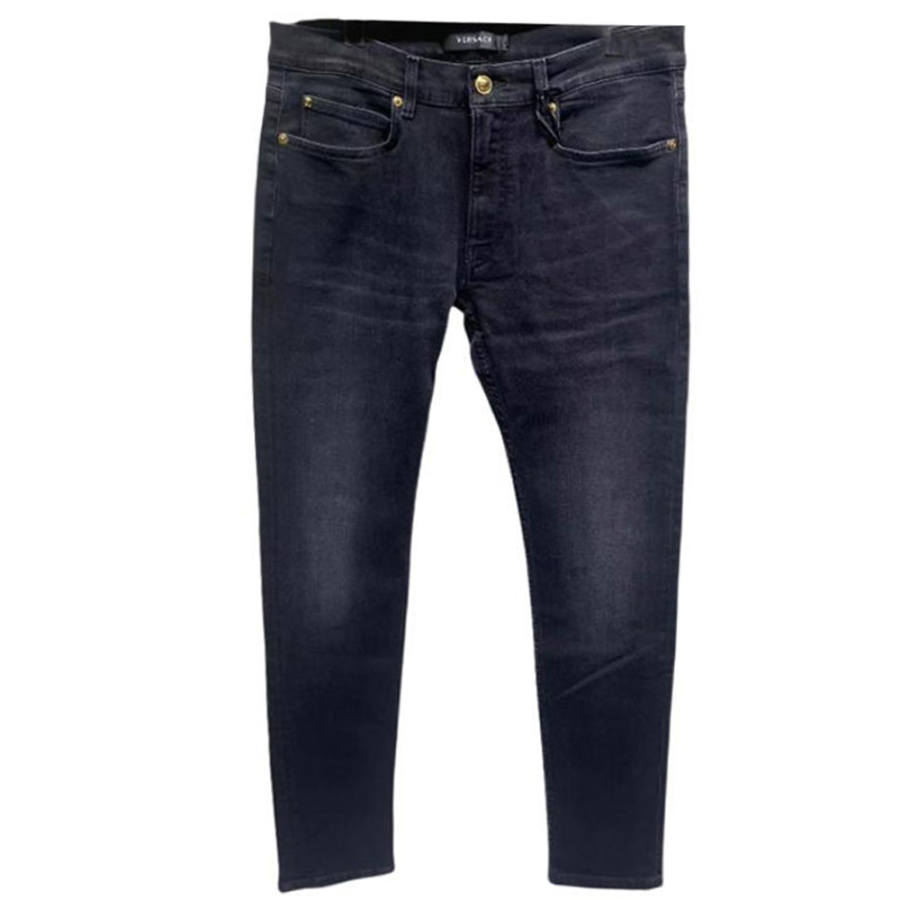 VERSACE Jeans Men's Black Moderate Straight Fit Pants