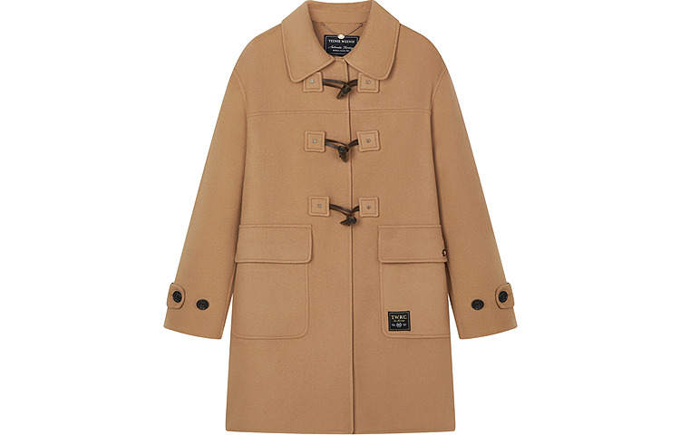 Teenie Weenie Coats Women's Khaki Lapel Thickened