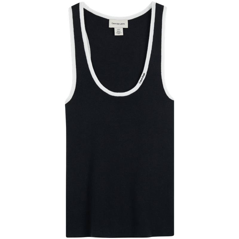 Calvin Klein ribbed contrast-trim tank top
