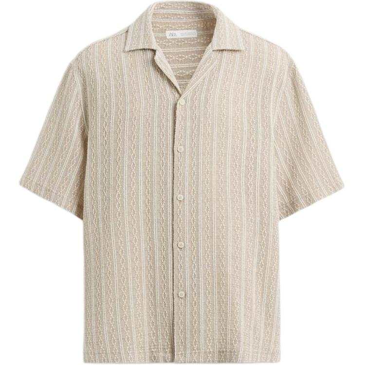 ZARA Shirts Men's White Lapel Moderate