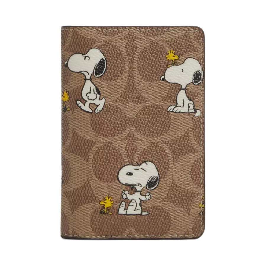 COACH COACH X PEANUTS Collaboration Coated Canvas Wallet Men's Brown