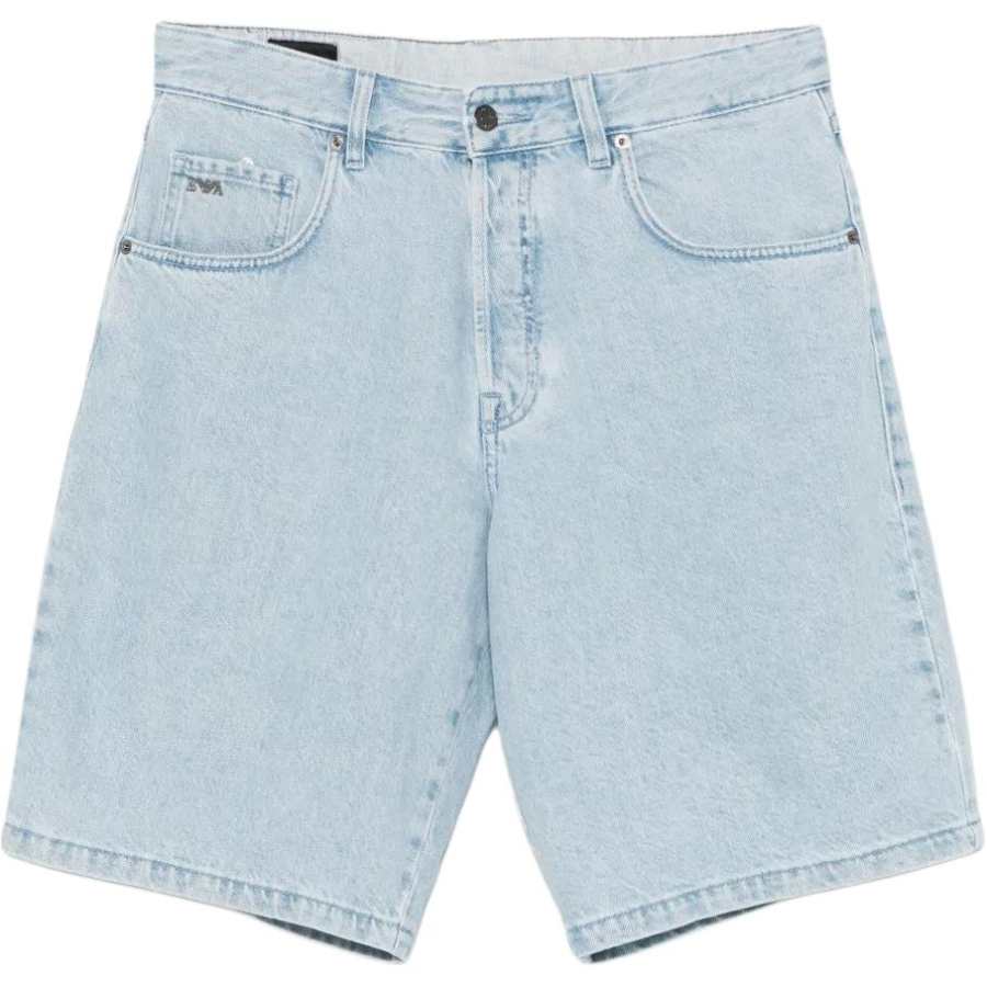 EMPORIO ARMANI Logo Plaque Denim Shorts