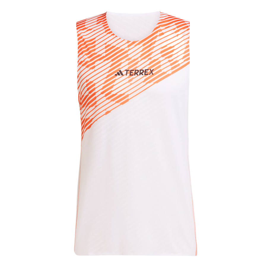 Adidas Adidas Techrock Tank Tops Men's White Semi Impact Orange Crew Neck Moderate Straight Fit