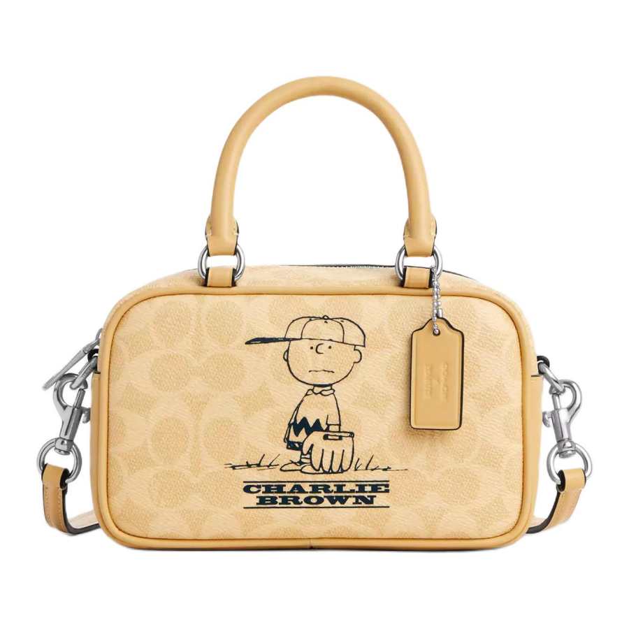 COACH PEANUTS Collaboration Charlie Coated Canvas Shoulder Bag, Crossbody Bag, Handbag Small Women's