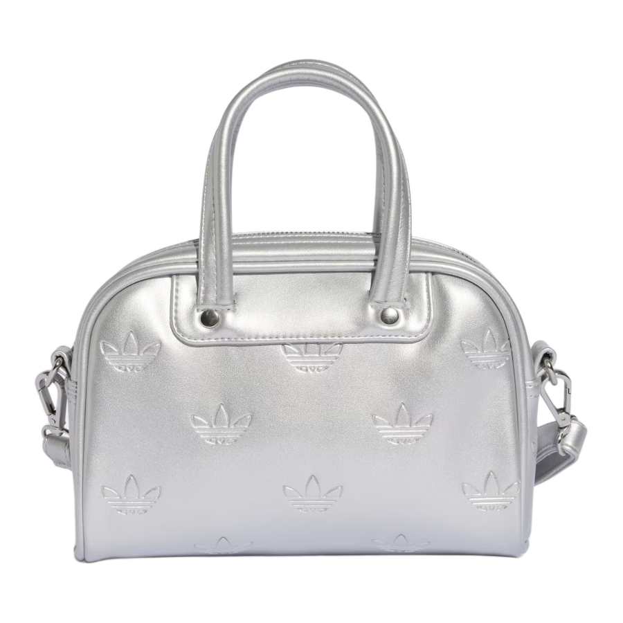 Adidas Originals Trefoil ADICOLOR Polyurethane Bowling Bag, Shoulder Bag, Handbag Mini Women's Silver