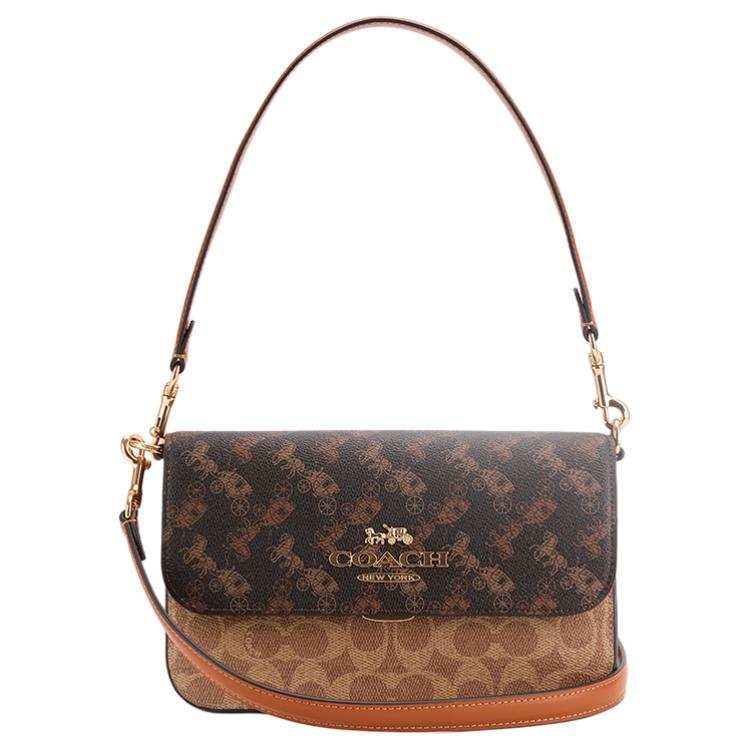 COACH Brynn Artificial Leather Crossbody Handbag, Shoulder Bag Medium Women's Truffle Mixed Color