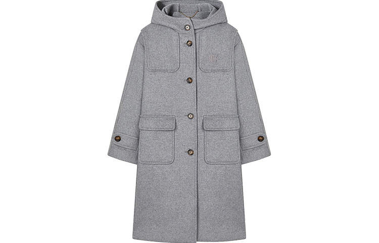 Teenie Weenie Coats Women's Medium Gray Hooded Thickened