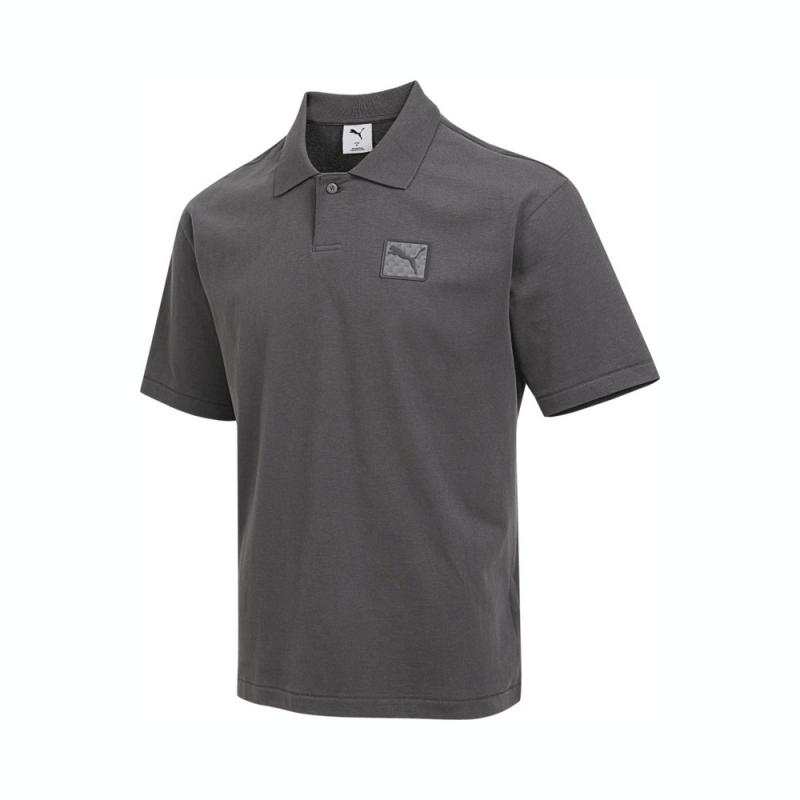 PUMA Polo Shirts Men's Dark Gray Lapel Thin Other