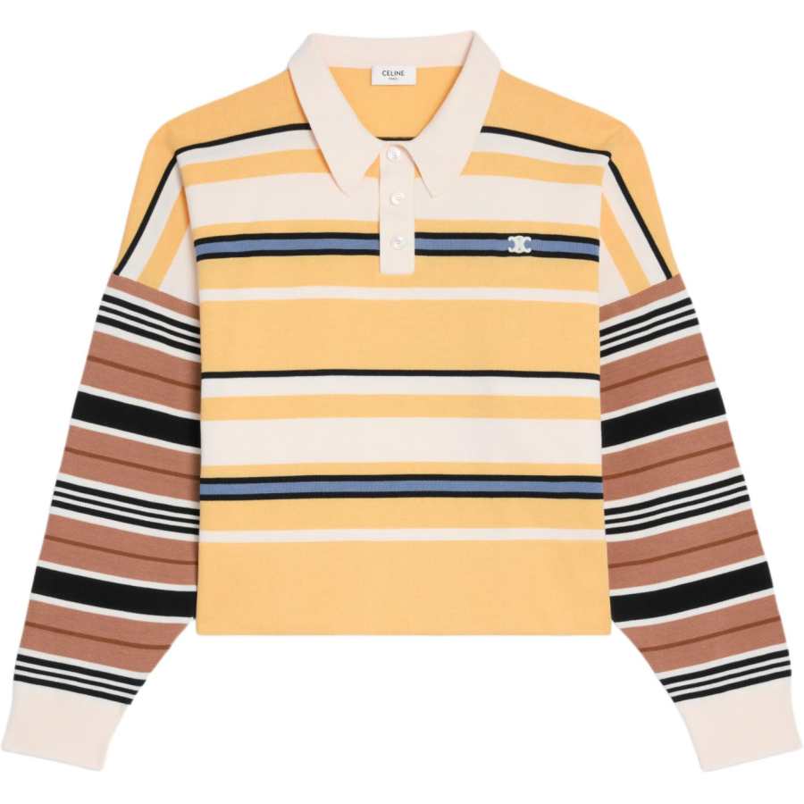 CELINE CELINE Long Sleeved Striped Polo Shirt