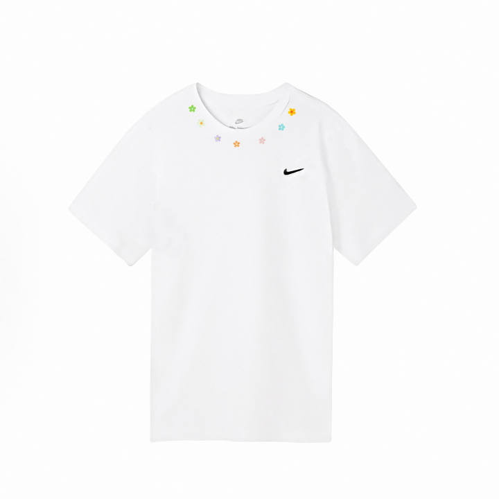 Nike Nike Dri Fit T Shirts Unisex White Crew Neck Moderate Straight Fit
